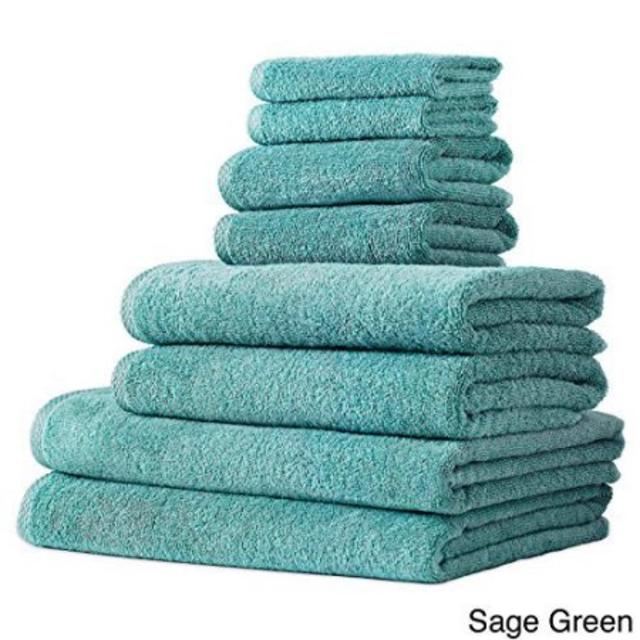 (Sage Green) Salbakos Arsenal Turkish Quick Dry 8-piece Towel Set with Bath Sheets