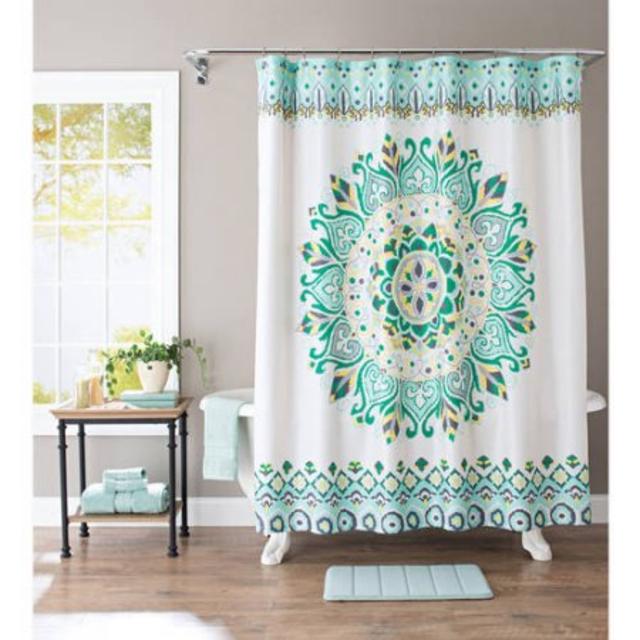 Better Homes and Gardens Medallion Fabric Shower Curtain