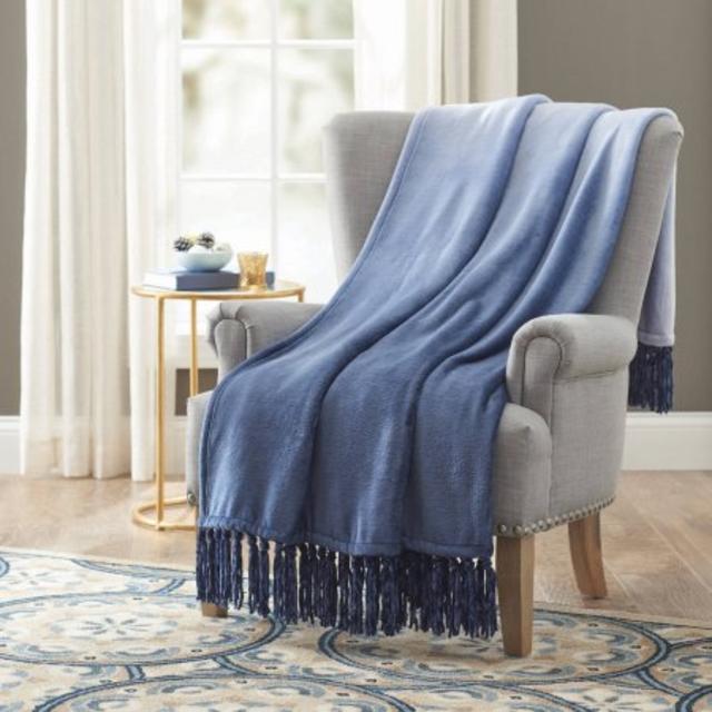 Better Homes and Gardens Velvet Plush Fringe 50" x 60" Throw