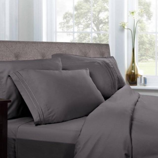 Slate Gray 1500 Thread Count Egyptian Quality Microfiber Deep Pocket Bedroom Sheet Set