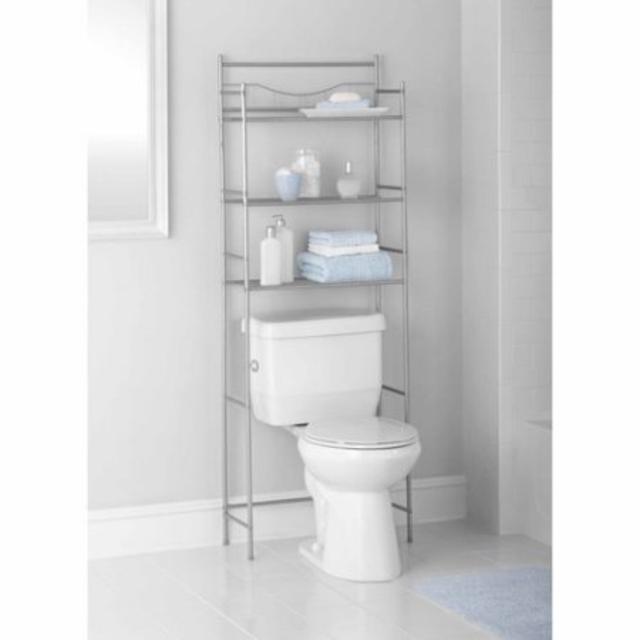 Mainstays 3-Shelf Bathroom Space Saver, Satin Nickel Finish