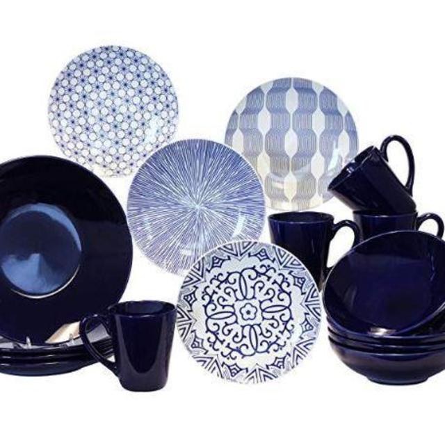 Baum Blue & White 16-pc. Dinnerware Set