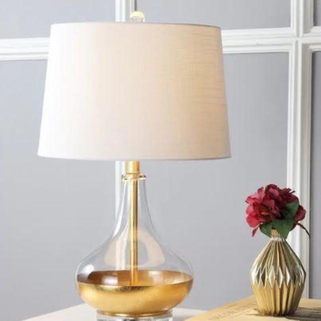 West 24.5" Glass LED Table Lamp, Gold Leaf