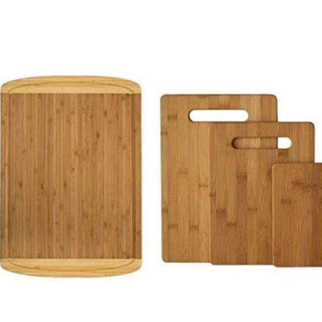 Premium Bamboo Cutting Board Set of 4 - Eco-Friendly Wood Chopping Boards with Juice Groove for Food Prep, Meat, Vegetables, Fruits, Crackers & Cheese - 100% Natural Bamboo Craftsmanship. by: Bambusi
