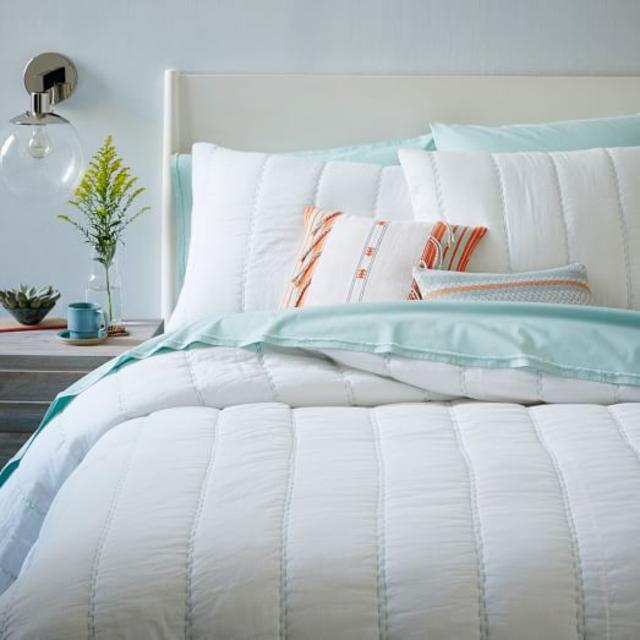 Soft Stitch Quilt, Full/Queen, Stone White