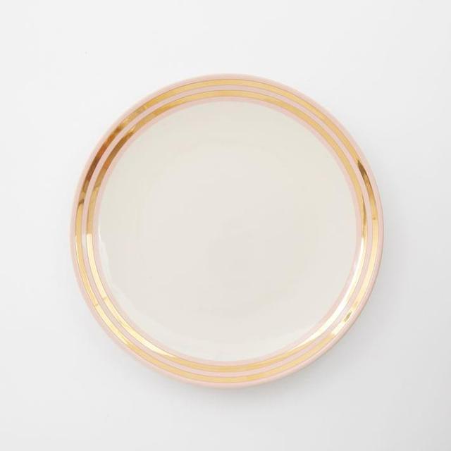 Fishs Eddy Gilded Dinnerware Side Plates- Pink