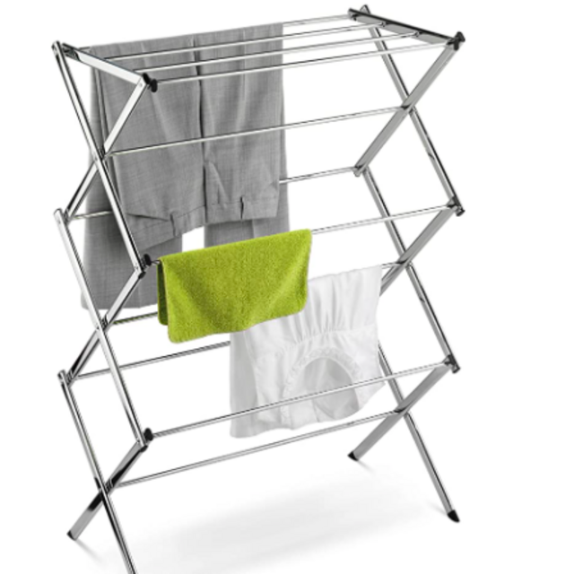 Honey-Can-Do Commercial Accordion Drying Rack, Chrome