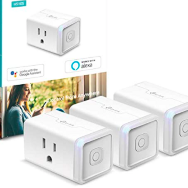 Kasa Smart Plug by TP-Link, Smart Home WiFi Outlet works with Alexa, Echo,Google Home & IFTTT,No Hub Required, Remote Control, 15 Amp, UL certified, 3-Pack (HS105P3),White