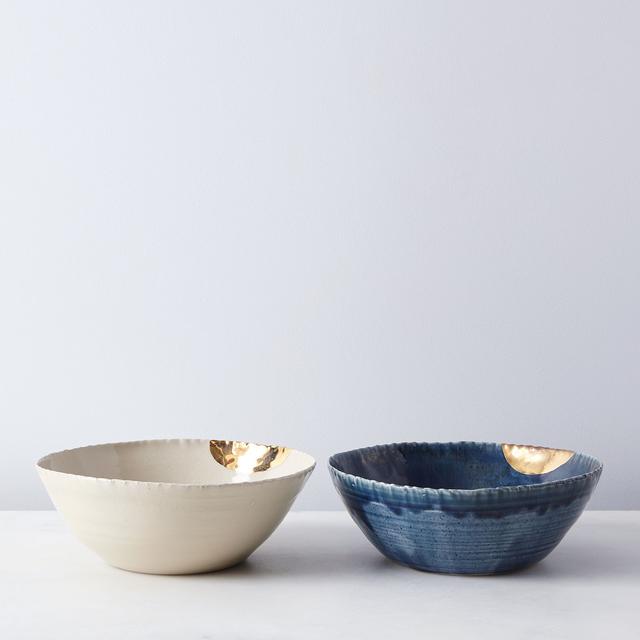 Gold-Dipped Serving Bowls