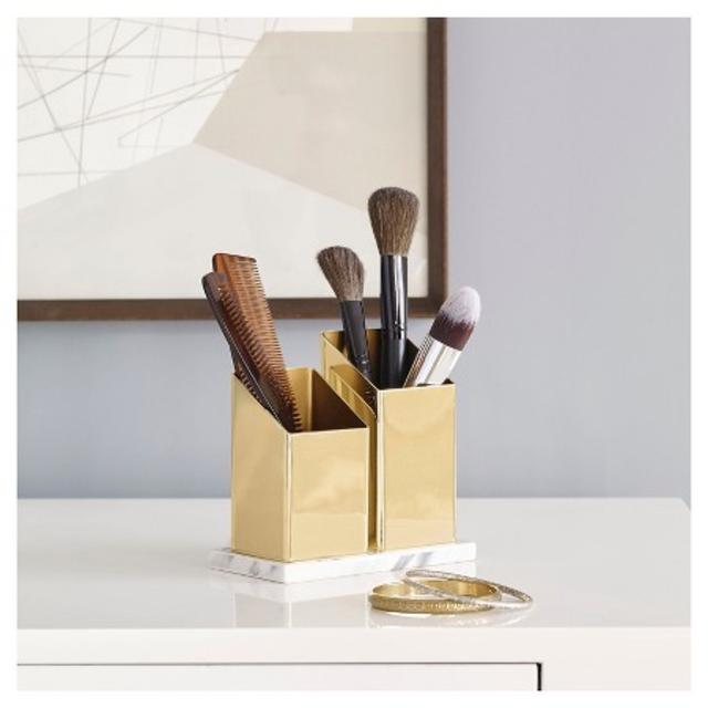 Product description page - Nate Berkus™ Angled Brass Brush Holder