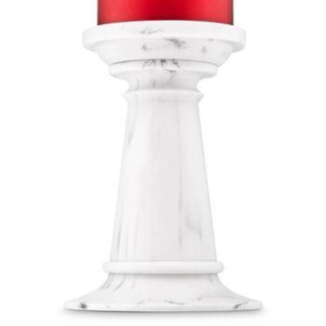 Tall Marble Pedestal3-Wick Candle Holder
