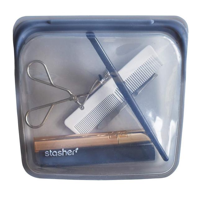 Stasher Reusable Silicone Food Bag, Sandwich Bag, Sous vide Bag, Storage Bag, Grey
