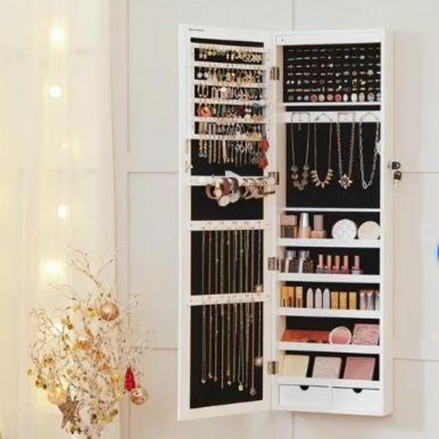 Askins 14.1'' Wide Over The Door Jewelry Armoire with Mirror