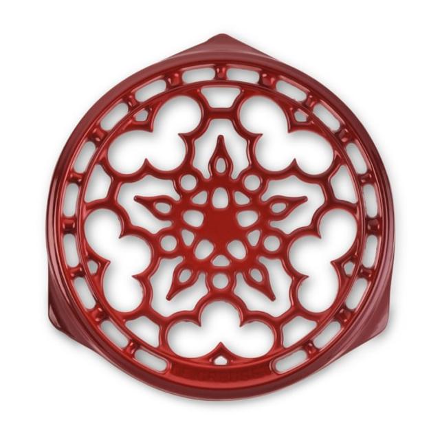 Le Creuset Heritage Cast-Iron Deluxe Round Trivet, 9" - Red