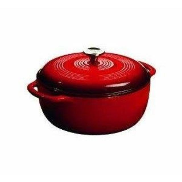 Lodge Color EC3D43 Enameled Cast Iron Dutch Oven, Island Spice Red, 3-Quart