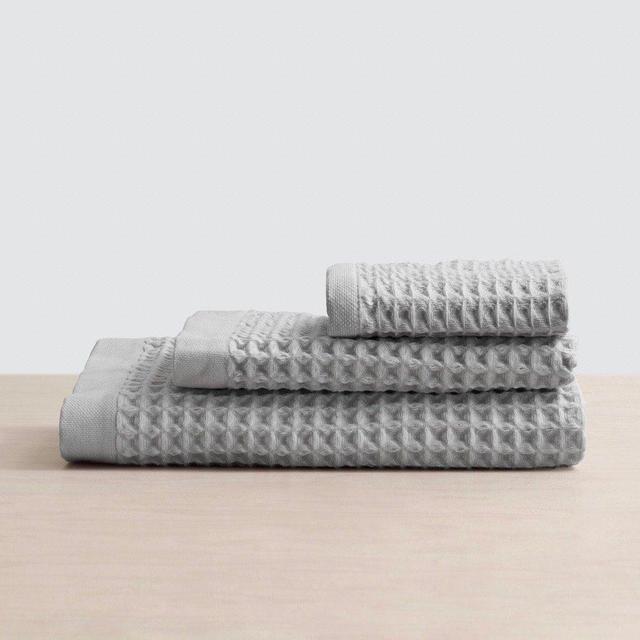 Imabari Waffle Towel Set | Waffle Towel Bundle at The Citizenry - Light Grey