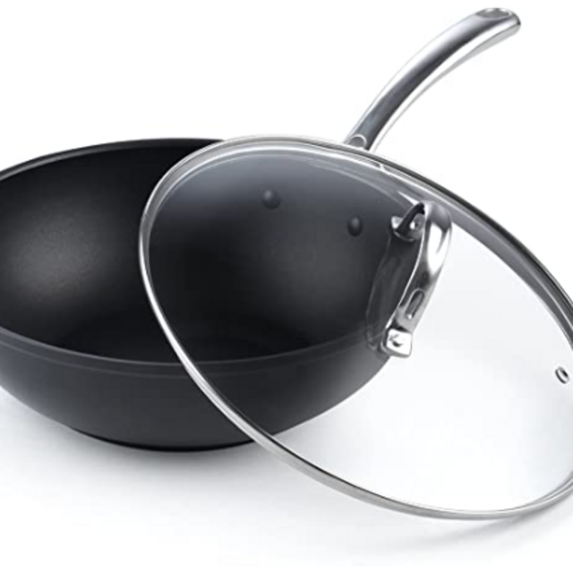 Amazon: Cooks Standard Flat Bottom w/ Lid 11" Wok