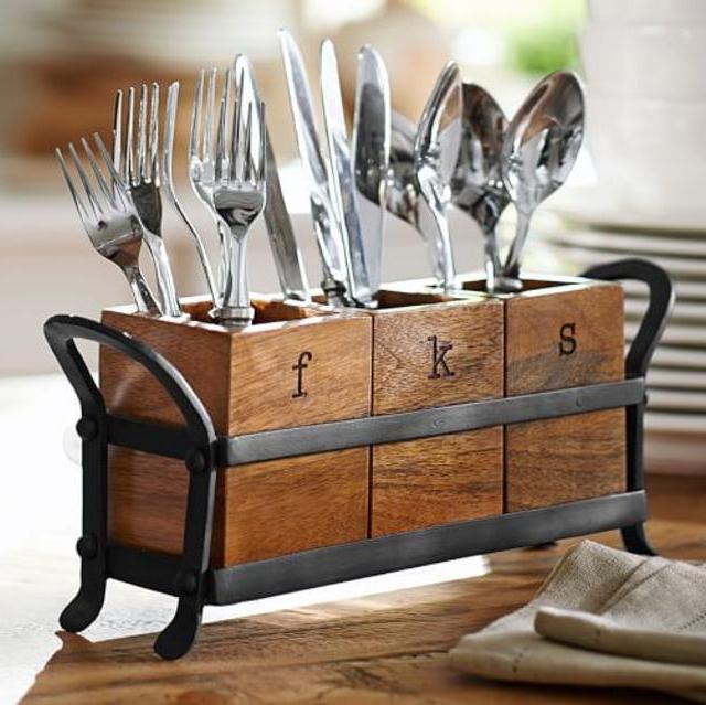 Vintage Blacksmith Flatware Caddy