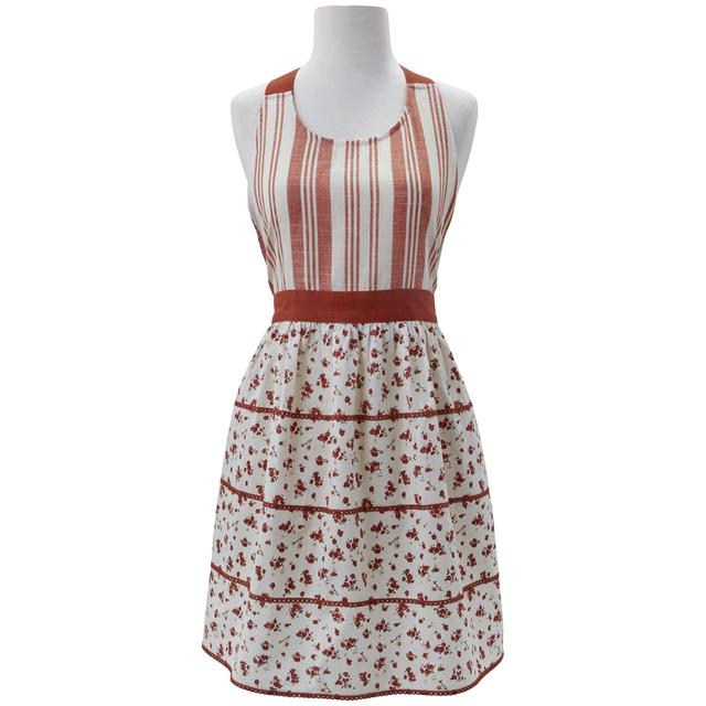 Floral Striped Kitchen Apron