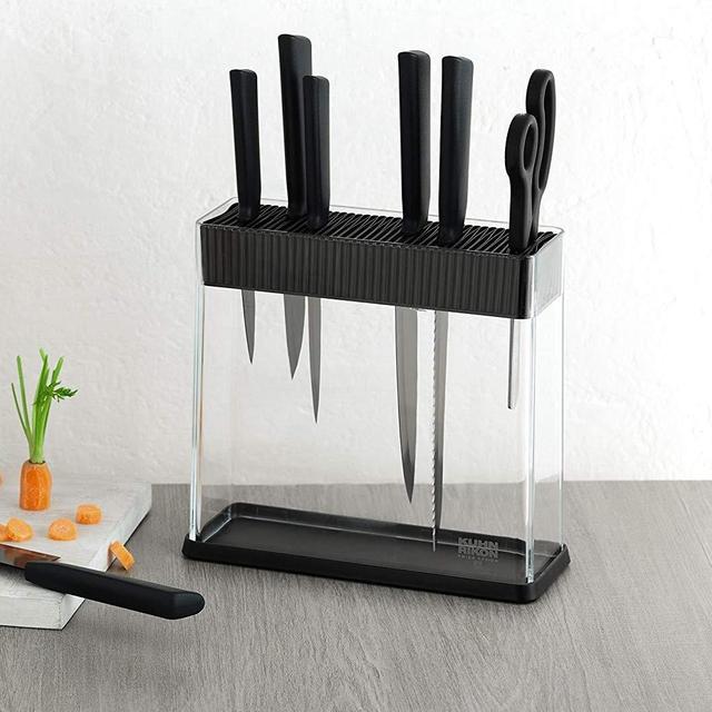 Kuhn Rikon Vision Clear Slotted Easy-to-Clean Knife Stand/Block, Rectangle