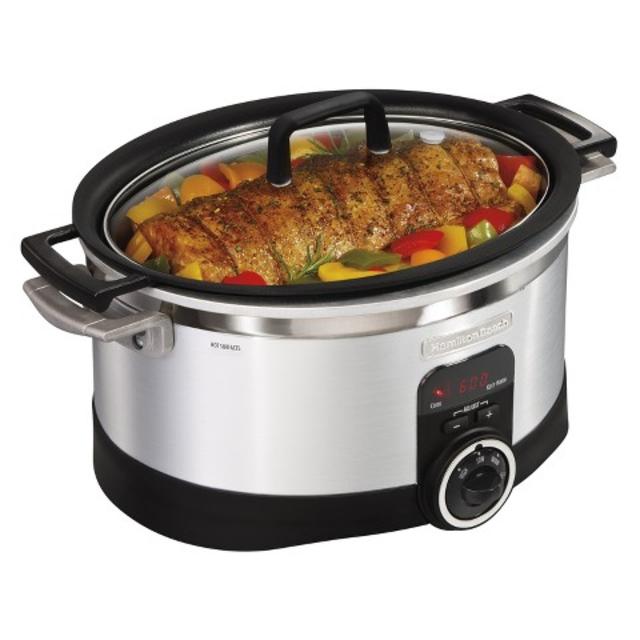Hamilton Beach Stovetop Slow Cooker - Black/Silver (6 quart)- 33567 product details page