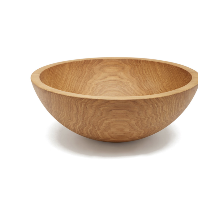Natural Oak Serving Bowl, 14"