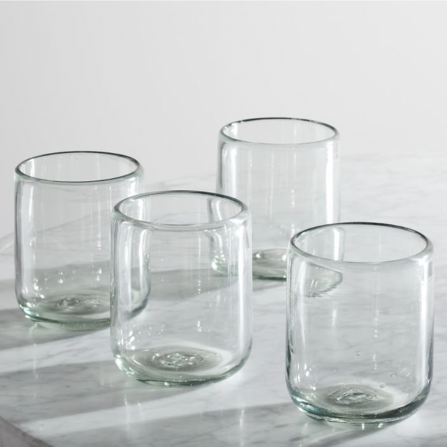 Recycled Mexican Double Old Fashioned Glass, Set of 8