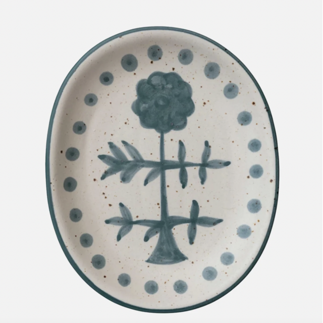 Hand Painted Stoneware Platter