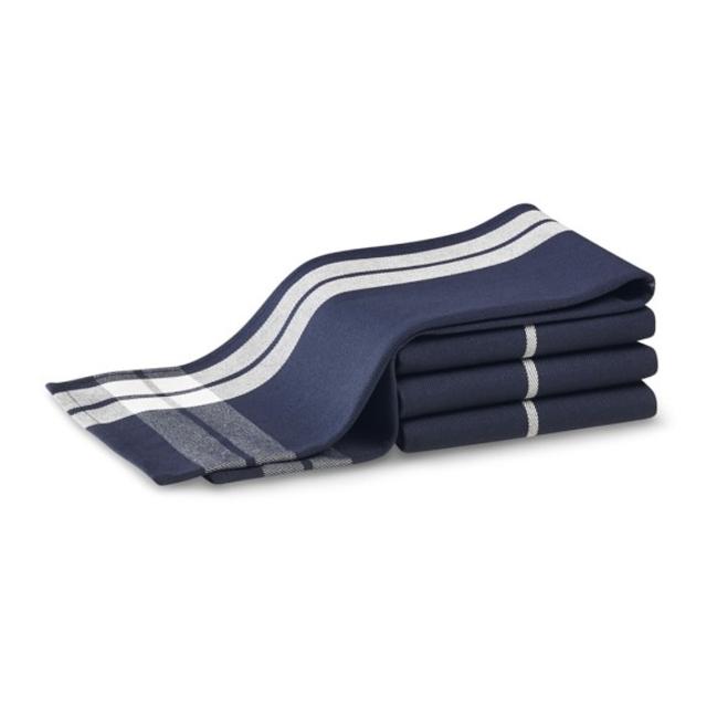 Windowpane Towels, Set of 4 - Navy