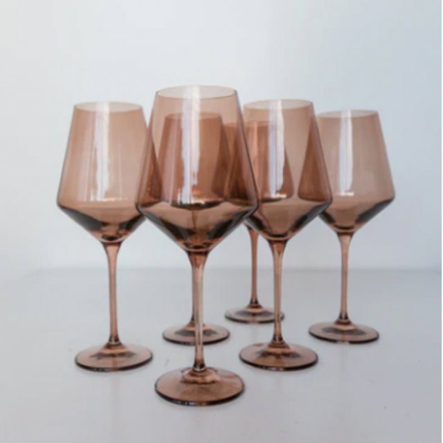 Estelle Colored Wine Stemware - Set of 6 {Amber Smoke}