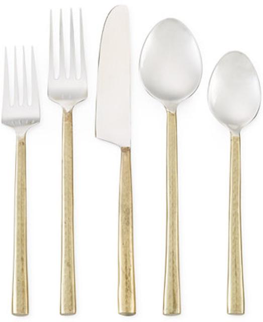 Indira by Cambridge Priya Brass Mirror 5-Pc. Place Setting