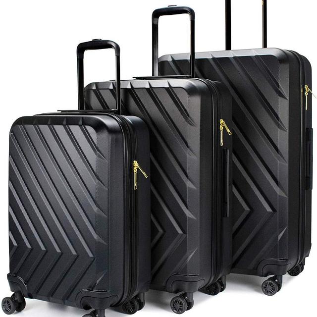19V69 Italia Arrow 3 Piece Luggage Set (Black)