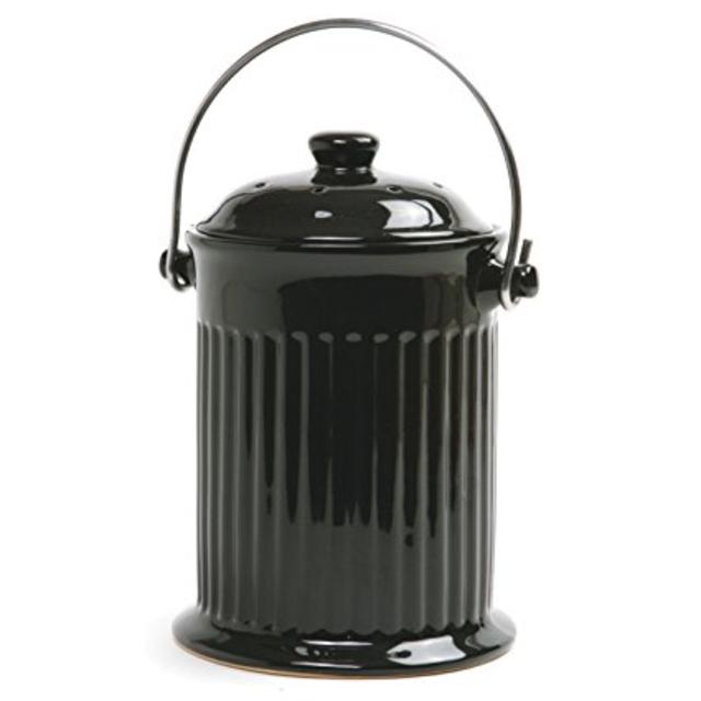 Norpro Gallon Ceramic Compost Keeper in BLACK