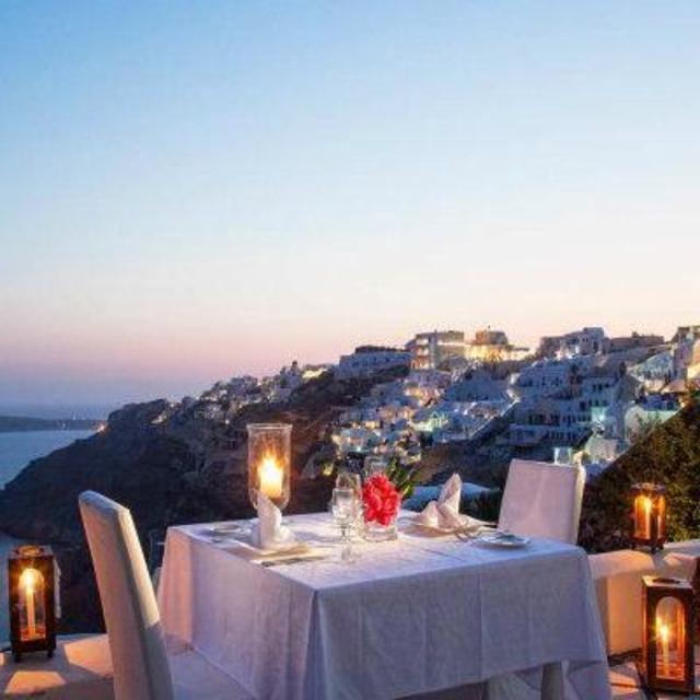 Dinner in Santorini