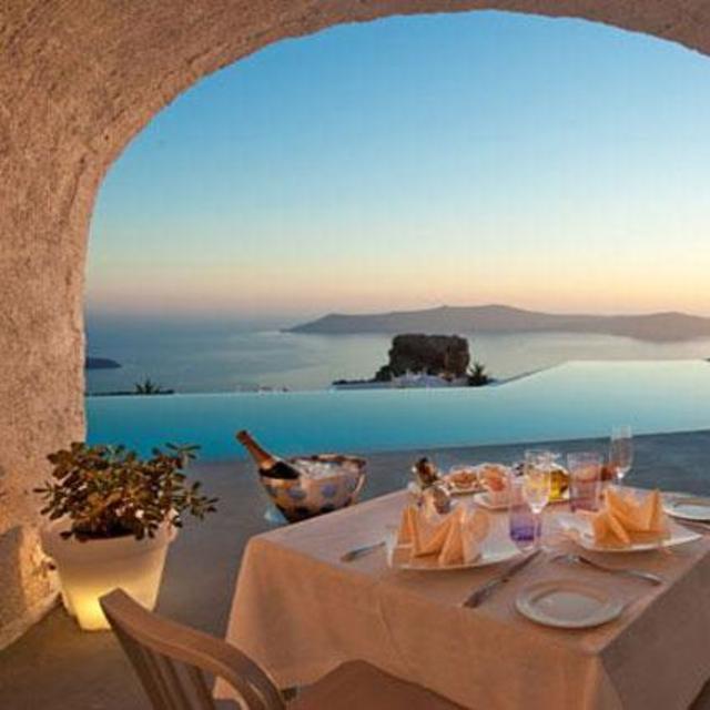 Dinner in Santorini