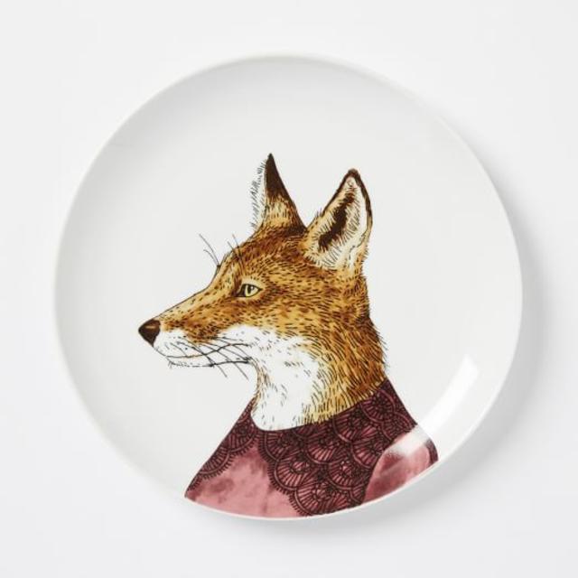 Dapper Animal Salad Plate, Fox