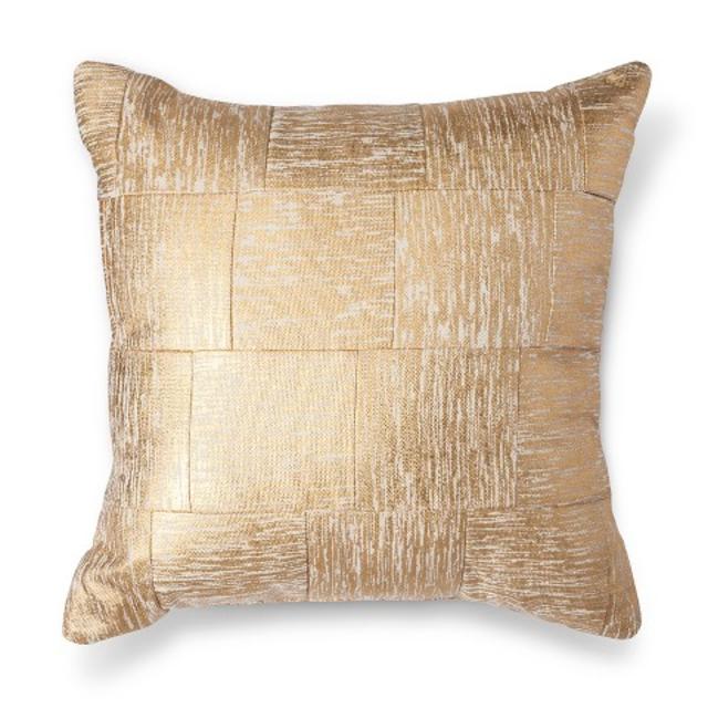 Threshold™ Gold Cross-Hatch Pillow 18"