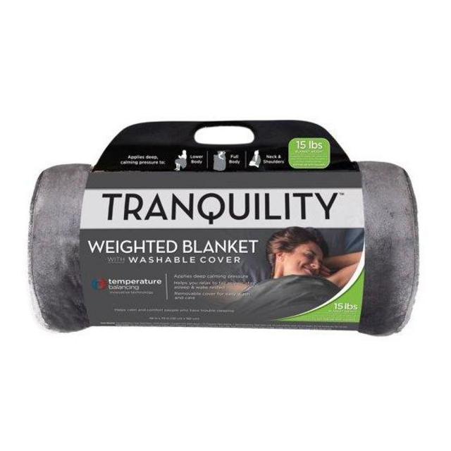 Tranquility Temperature Balancing Weighted Blanket with Washable Cover, 15 lbs