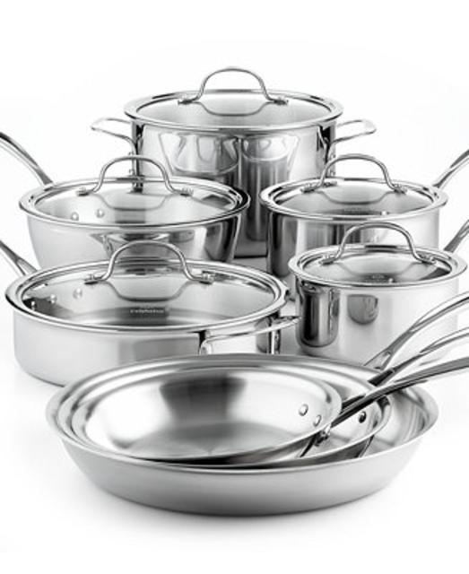 Tri-Ply Stainless Steel 13-Pc. Cookware Set