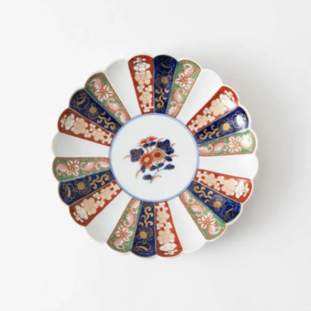 Rinkuro Kiln Old Imari Flower Hasami Round Plate
