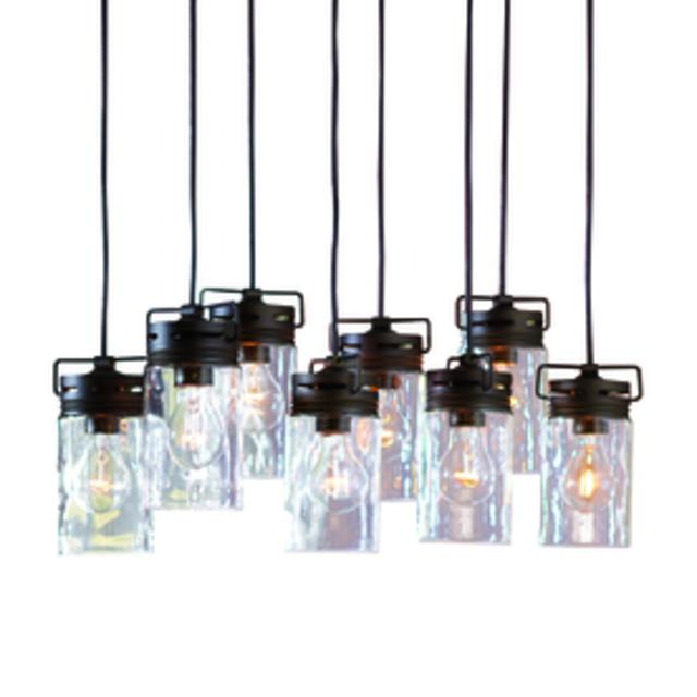allen + roth Vallymede 7.7-in Bronze Hardwired Standard Multi-Pendant Light with Clear Glass Shade