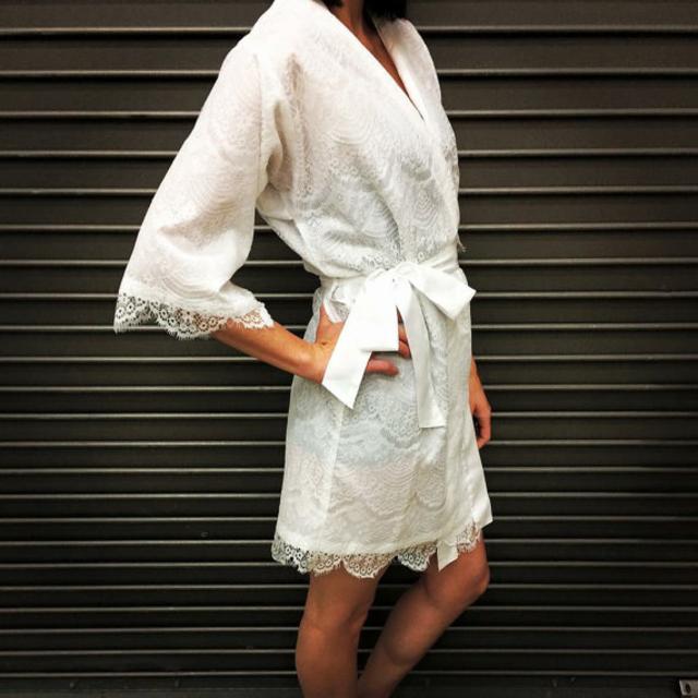 Lace Wedding Robe - Bridal Robe, White Robe, Lace Robe, White Lace Robe, Honeymoon Robe, Bridesmaid Robe, Bridal Party Robe, Bridesmaid Gift