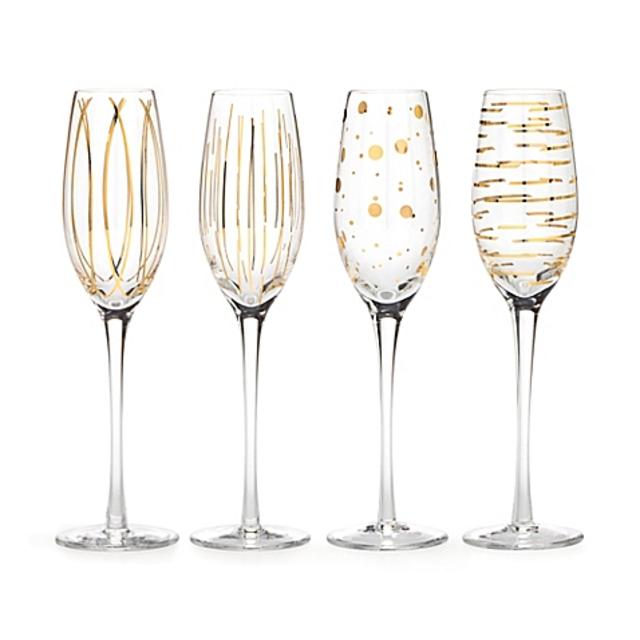 Mikasa® Cheers Metallic Gold Toasting Flutes (Set of 4)