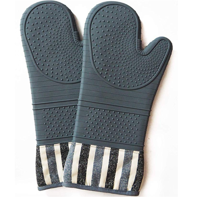 LMLDETA Heat Resistant 550 Degree, Silicone Oven Hot Mitts - 1 Pair