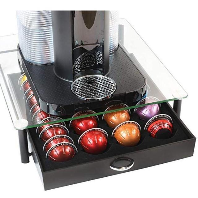 Crystal Tempered Glass Nespresso Coffee Pod Storage Drawer