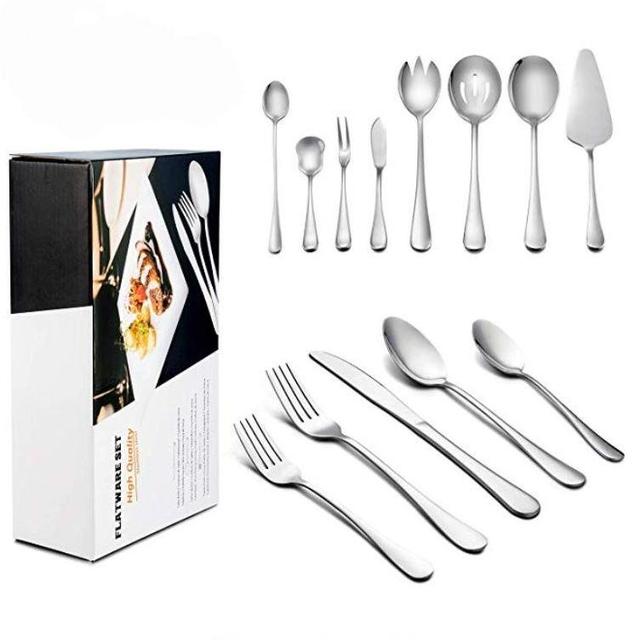 68-Piece Silverware, stainless steel - utensils and serving set