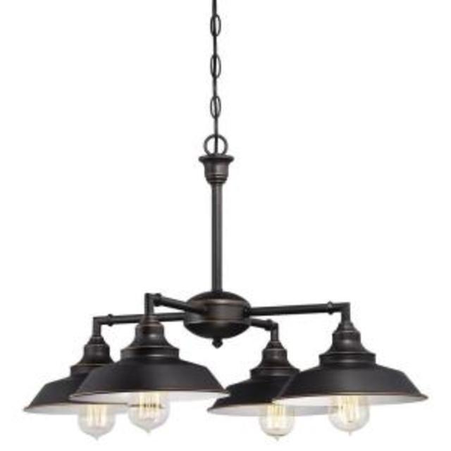Iron Hill 4-Light Oil Rubbed Bronze Convertible Chandelier/Semi Flush Mount