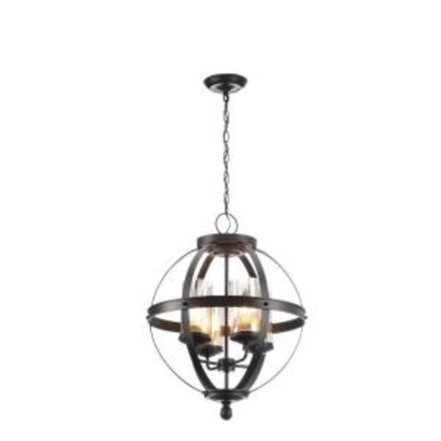 Sfera 4-Light Autumn Bronze Chandelier with Mercury Glass