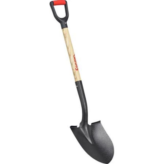 Corona SS26010 16 Gauge Tempered Steel Round Point Shovel With 30 in Wood Handle