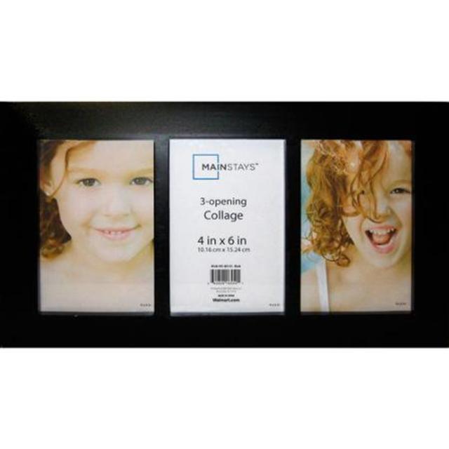 Mainstays 3-Opening 4x6 Collage Picture Frame, Black